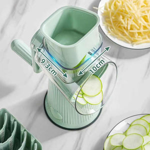 White Multifunctional Manual Rotary Vegetable Slicer With 10 Blades Safe And Easy To Use