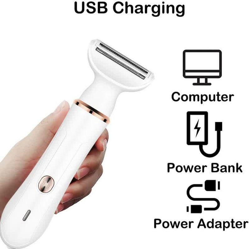 2 In 1 Electric Lady Shaver With Precision Tip Portable And Rechargeable Grooming Tool