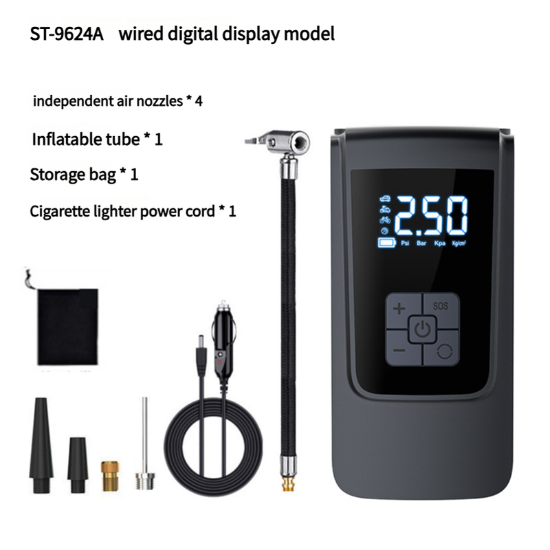 Portable Digital Tire Inflator Pump With Lcd Display Type C Charging And 150 Psi Max Pressure