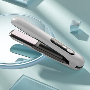 White Wireless Rechargeable Hair Straightener With 5000Mah Battery Portable Design & Adjustable Temperature