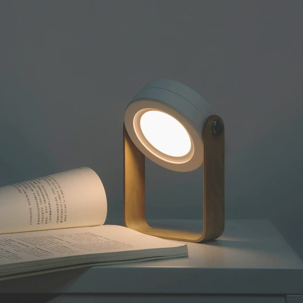 White Transformable Lantern Desk Lamp With Usb Rechargeable Battery Touch Control 3 Brightness Levels 0.3W