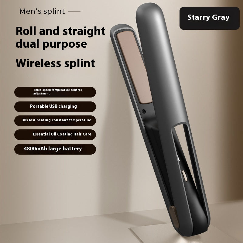 Starry Gray Wireless Usb Charging Hair Straighteners Volume Two In One