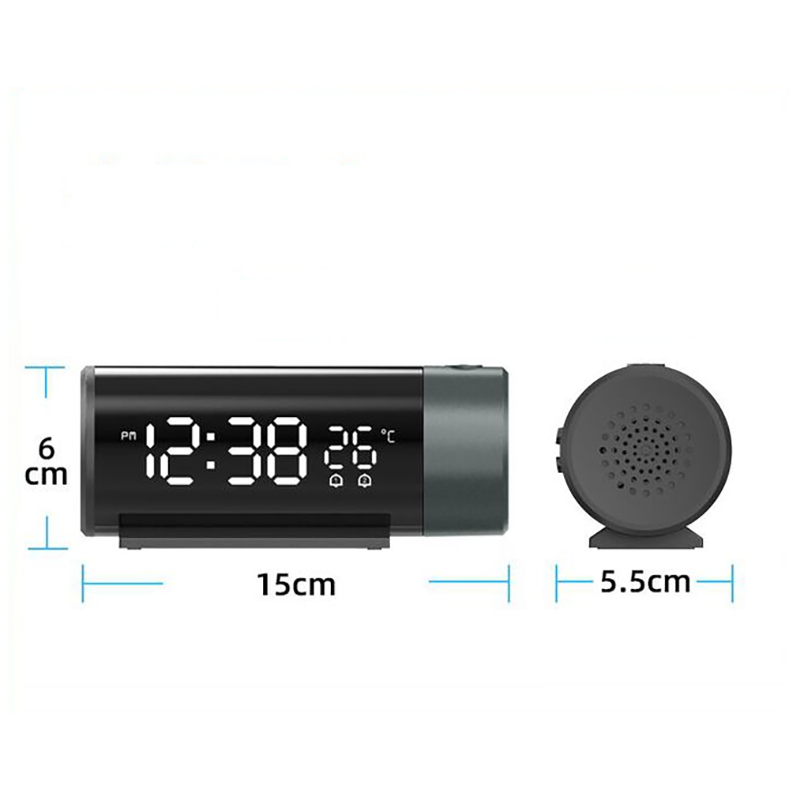 Projection Alarm Clock With Led Display Dual Alarms And Usb Charging