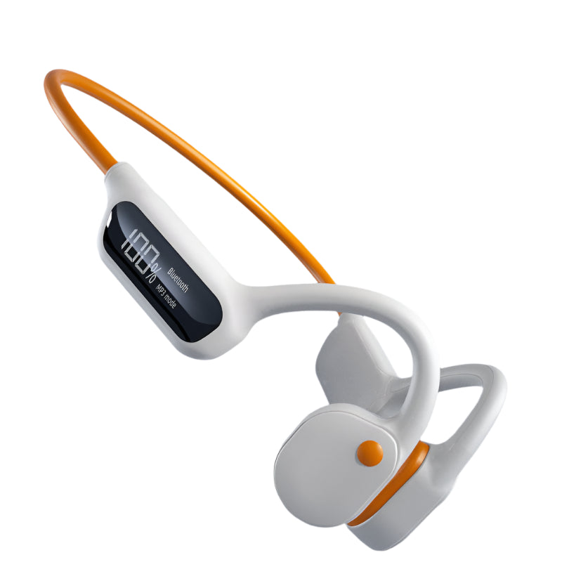 White Waterproof Bone Conduction Bluetooth Headset 32Gb Memory Lightweight & Durable For Sports