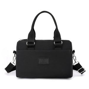 0485# Black Multifunctional Nylon Shoulder Bag Lightweight And Spacious Handbag For Women 20X15x11cm