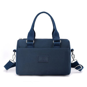 Blue Multifunctional Nylon Shoulder Bag Lightweight And Spacious Handbag For Women 20X15x11cm