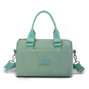 Light Green Multifunctional Nylon Shoulder Bag Lightweight And Spacious Handbag For Women 20X15x11cm