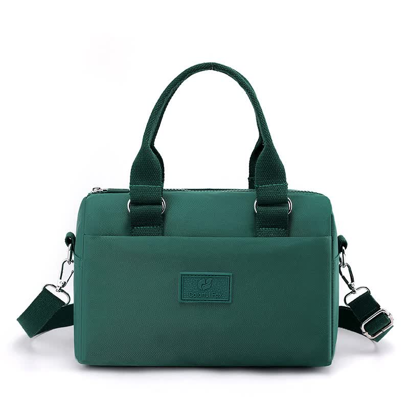 Green Multifunctional Nylon Shoulder Bag Lightweight And Spacious Handbag For Women 20X15x11cm