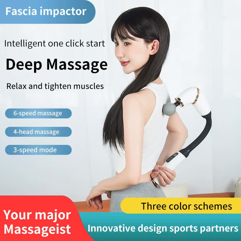 White Portable Elbow Massage Gun 2000 Mah Muscle Relaxation Tool