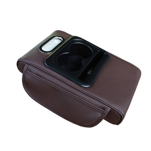 Gt 6 No Embroidery Coffee Multifunctional Car Armrest Storage Box Cushion Universal Fit With Cup Holder And Tissue Dispe