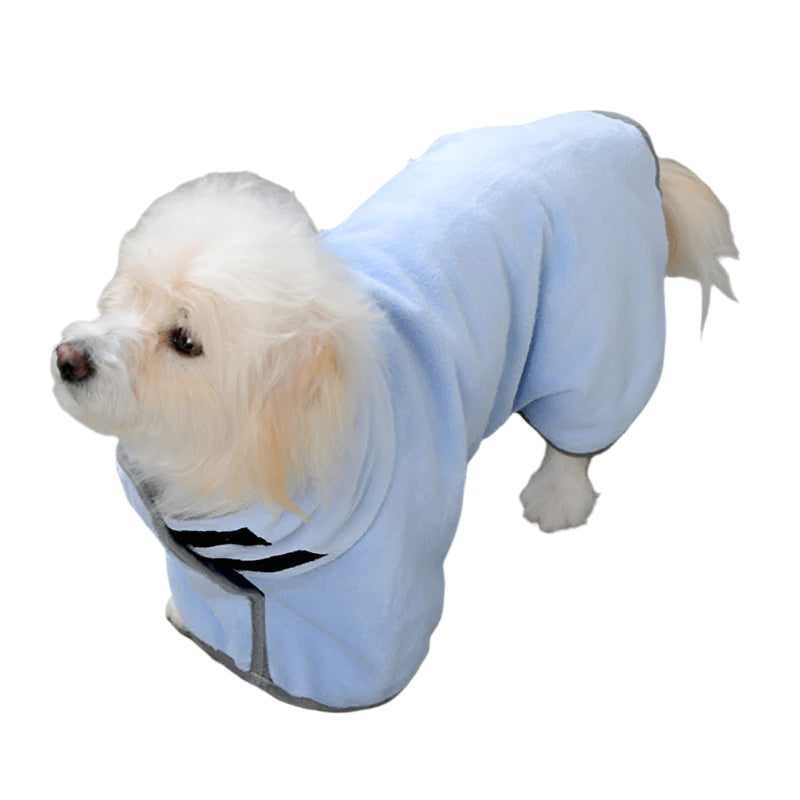 2Pcs/X Size Blue Soft And Absorbent Dog Bathrobe Towel Cozy Pet Drying Wrap For Small Medium Dogs