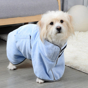 2Pcs/X Size Blue Soft And Absorbent Dog Bathrobe Towel Cozy Pet Drying Wrap For Small Medium Dogs