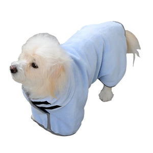 2Pcs/X Size Blue Soft And Absorbent Dog Bathrobe Towel Cozy Pet Drying Wrap For Small Medium Dogs