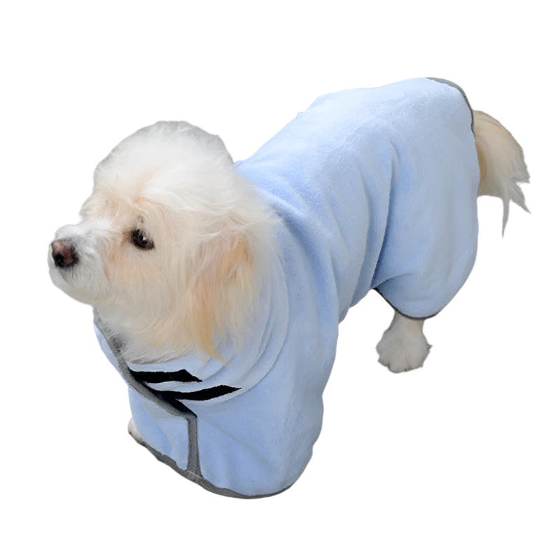 2Pcs/X Size Blue Soft And Absorbent Dog Bathrobe Towel Cozy Pet Drying Wrap For Small Medium Dogs