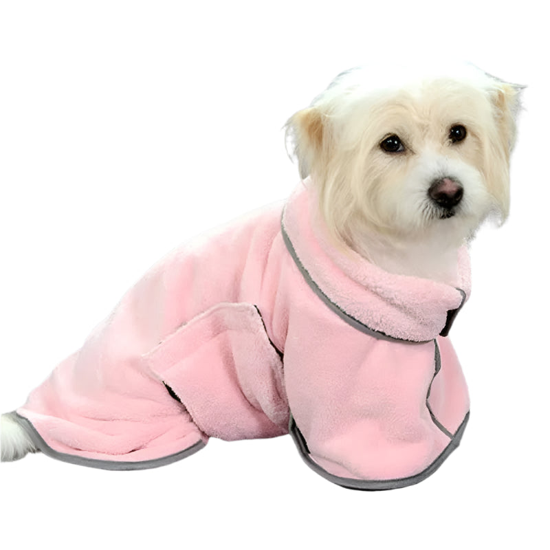 2Pcs Size Pink Soft And Absorbent Dog Bathrobe Towel Cozy Pet Drying Wrap For Small Medium Dogs