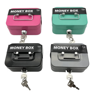 2Pcs/Green Mini Lockable Cash Box With Handle Secure Money Storage