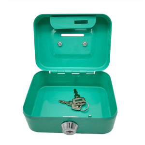 2Pcs/Green Mini Lockable Cash Box With Handle Secure Money Storage