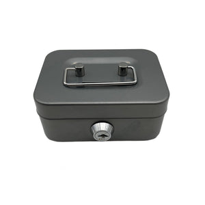 2Pcs/Gray Mini Lockable Cash Box With Handle Secure Money Storage