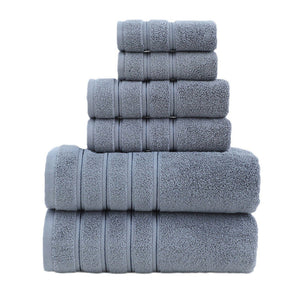 Gray Luxury Cotton Towel Set 6 Piece Ultra Soft Bath Hand And Washcloth