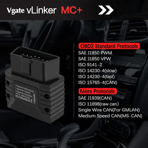 (Bluetooth 3.0 Version) Vgate Vlinker Mc+ Obd2 Diagnostic Scanner Supports Multiple Car Models & Advanced Protocols Comp