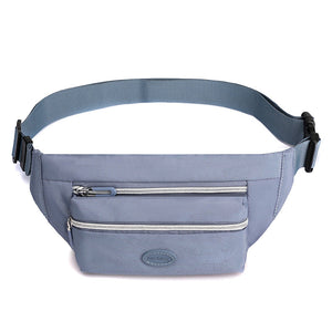 Light Blue Casual Chest Bag Water Resistant Compact Waist Pack For Women With Adjustable Strap