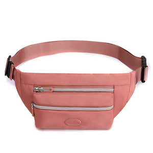 Pink Casual Chest Bag Water Resistant Compact Waist Pack For Women With Adjustable Strap