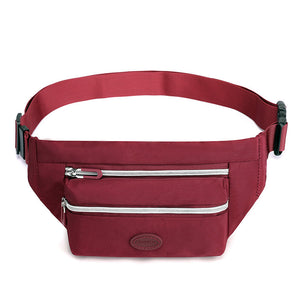 Red Casual Chest Bag Water Resistant Compact Waist Pack For Women With Adjustable Strap