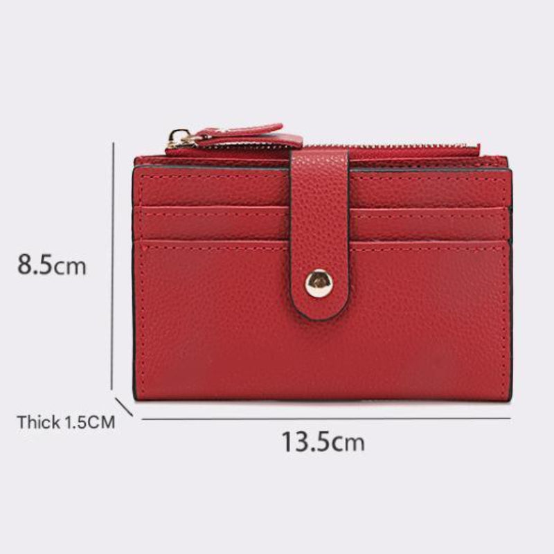 3 Pcs Wallets Blue Women's Small Zipper Snap Card Ladies Pu Leather Credit Holder With Coin Pocke