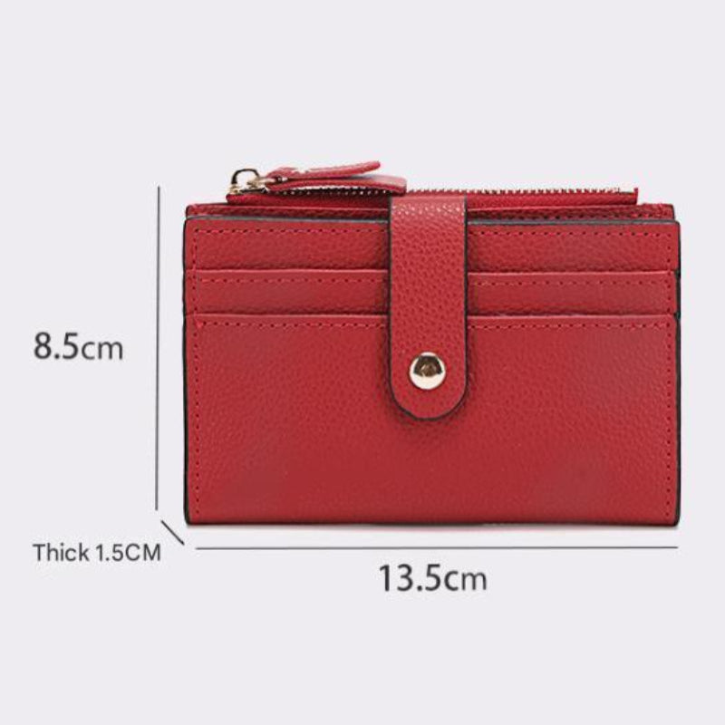 3 Pcs Wallets Apricot Women's Small Zipper Snap Card Ladies Pu Leather Credit Holder With Coin Pocke