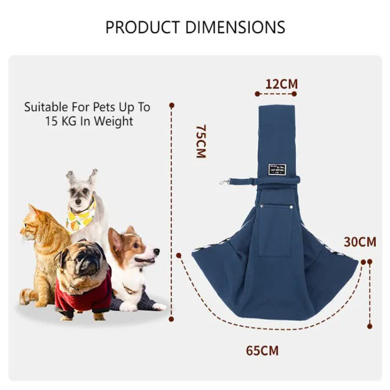 Black Adjustable Pet Sling Carrier Bag Comfortable And Hands Free Design