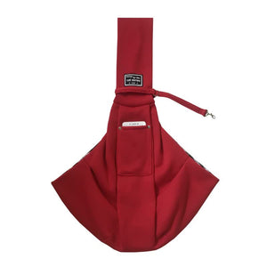 Red Adjustable Pet Sling Carrier Bag Comfortable And Hands Free Design