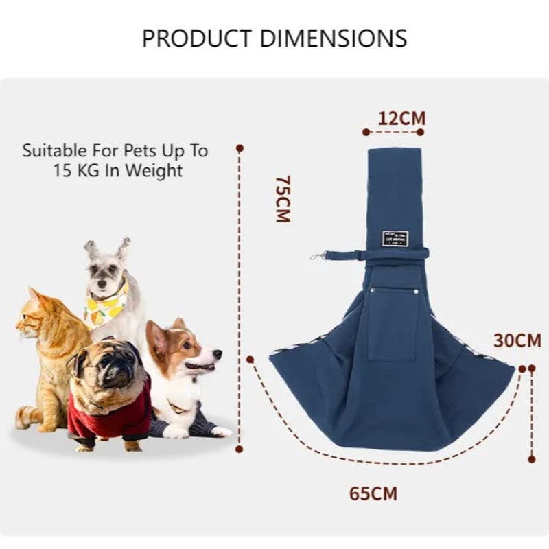 Red Adjustable Pet Sling Carrier Bag Comfortable And Hands Free Design