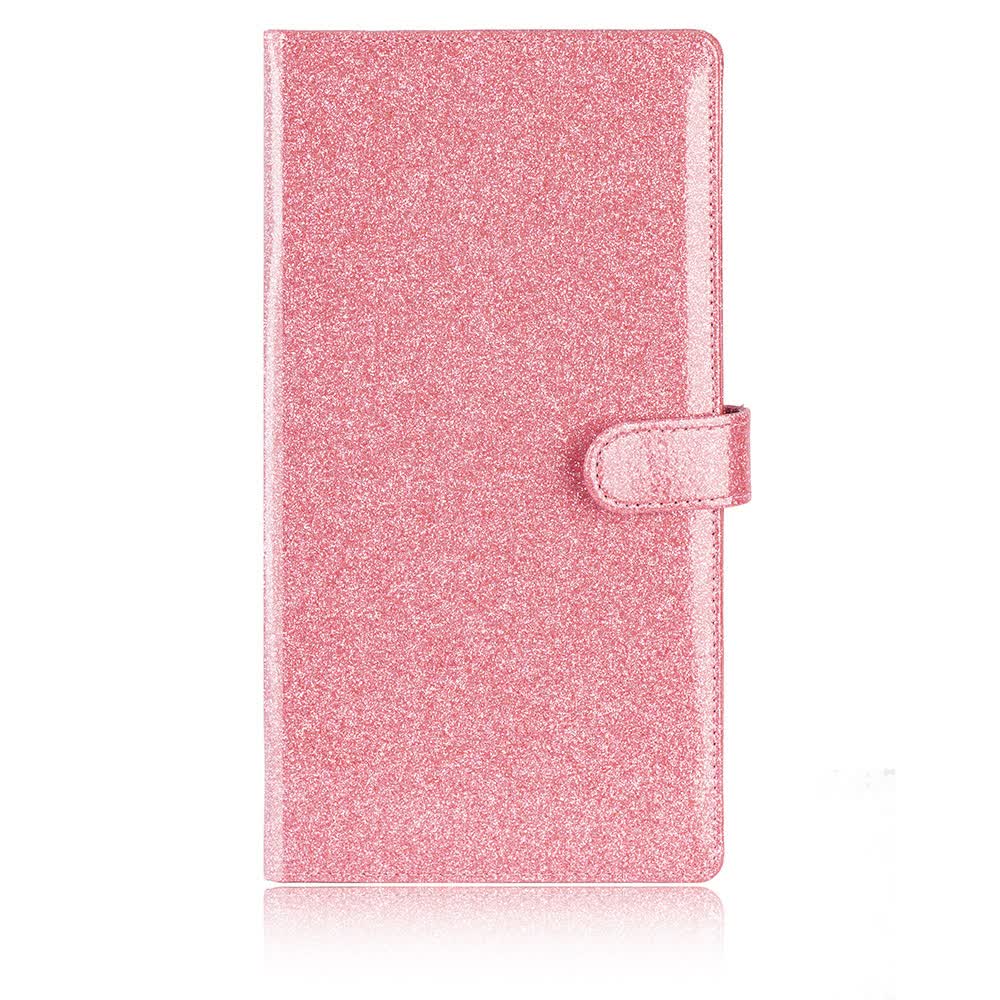 Pink Sparkling Document Organizer Wallet 24X12.8Cm Lightweight And Durable