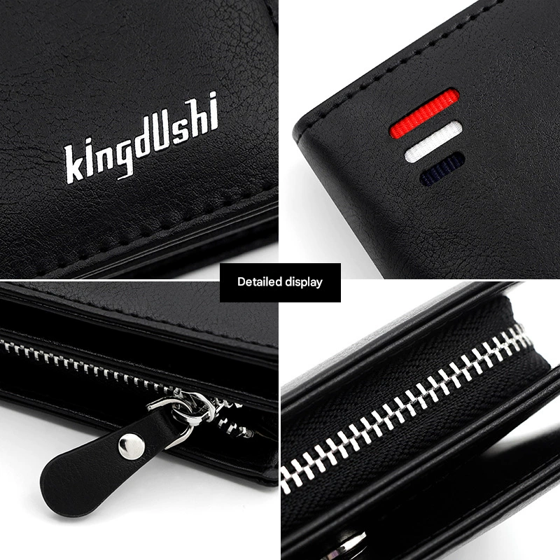 Black Mens Rfid Blocking Leather Wallet Slim And Compact Design