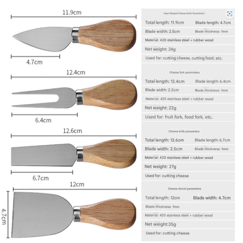 Steel Premium Wooden Cheese Board Set With Knives Perfect For Entertaining