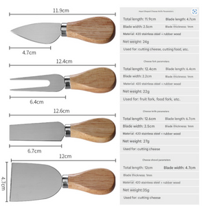 Steel Premium Wooden Cheese Board Set With Knives Perfect For Entertaining