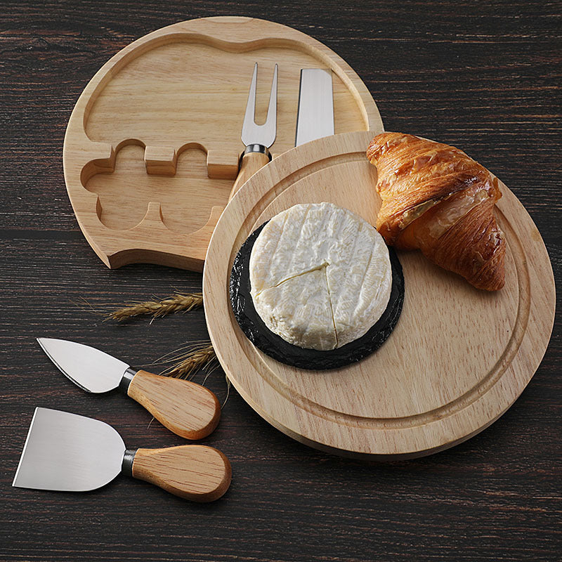 Steel Premium Wooden Cheese Board Set With Knives Perfect For Entertaining