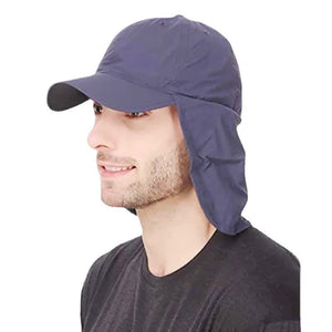 Nevy Blue Uv Protection Outdoor Sun Hat With Neck Flap Lightweight And Breathable