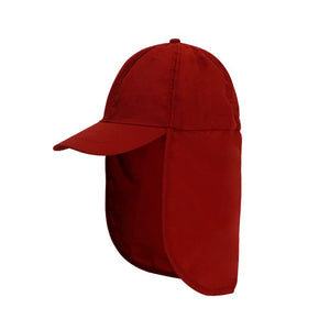 Red Uv Protection Outdoor Sun Hat With Neck Flap Lightweight And Breathable