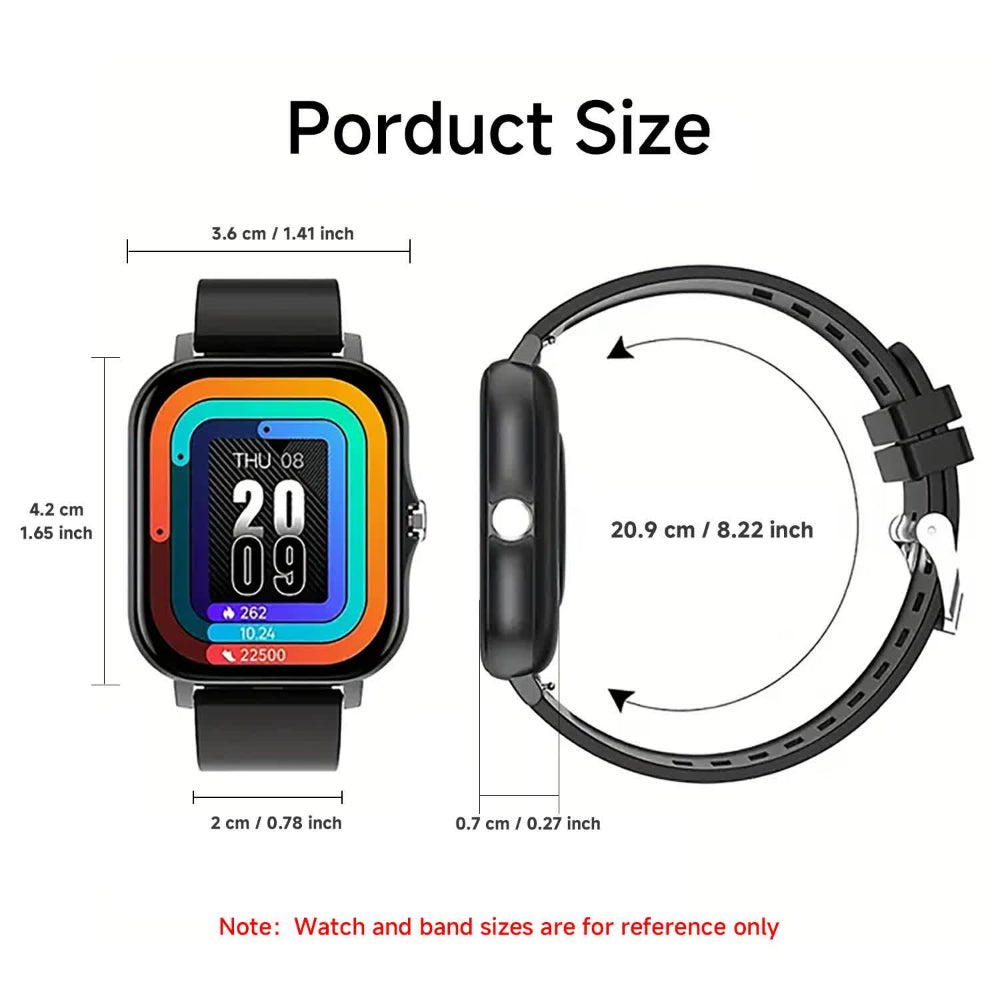 Single Silicone Strap Silver Smart Fitness Watch With Large Display 24 Sport Modes Heart Rate Monitor & More