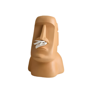 Orange Creative Moai Tissue Holder Fun And Unique Decorative Dispenser