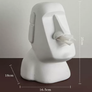 Orange Creative Moai Tissue Holder Fun And Unique Decorative Dispenser