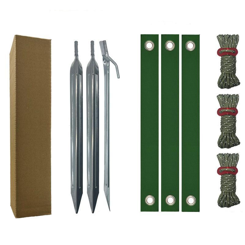 Silver Spike Army Green Windscreens Heavy Duty Tree Anchoring Kit 9 Piece Set With Ground Stakes Straps And Ropes