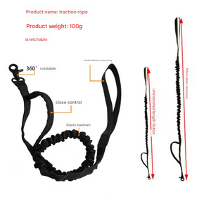 M Black Hands Free Dog Leash With Adjustable Waist Belt Shock Absorbing Bungee Lead