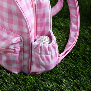 Purple Kids Bunny Ear Gingham Backpack Cute Mini Bag For Girls