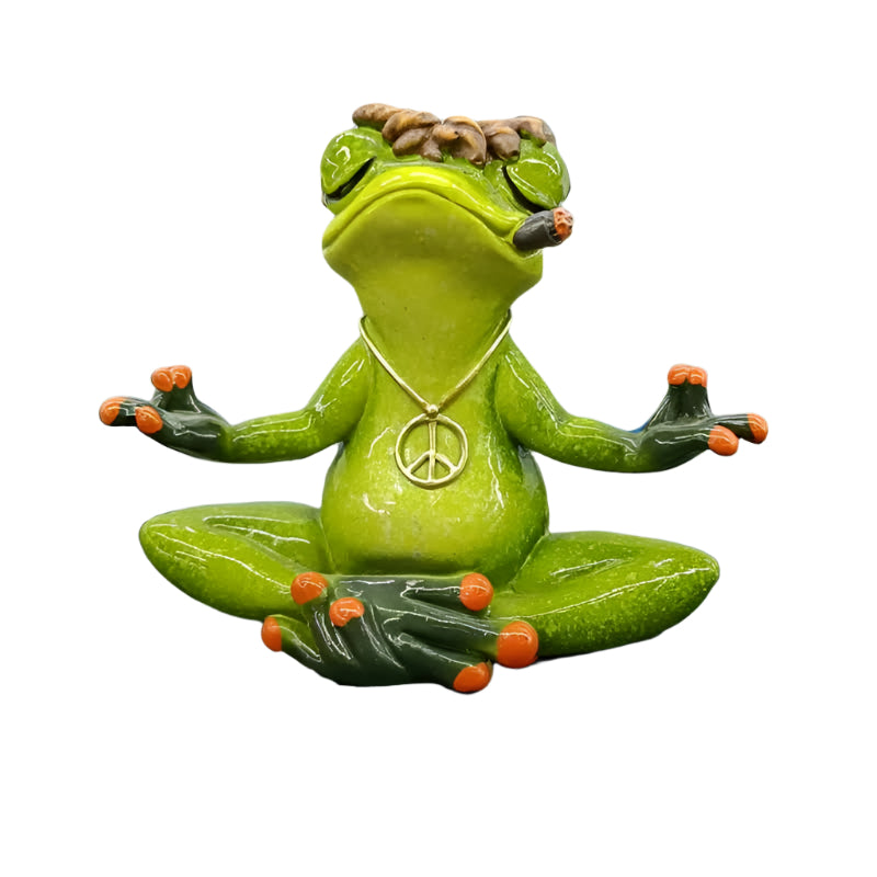 Zen Frog Meditation Figurine Peaceful Yoga Statue