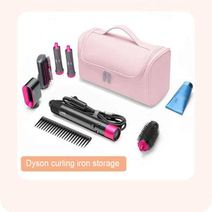 Pink Portable Hair Styling Tool Organizer Travel Storage Bag With Compartments