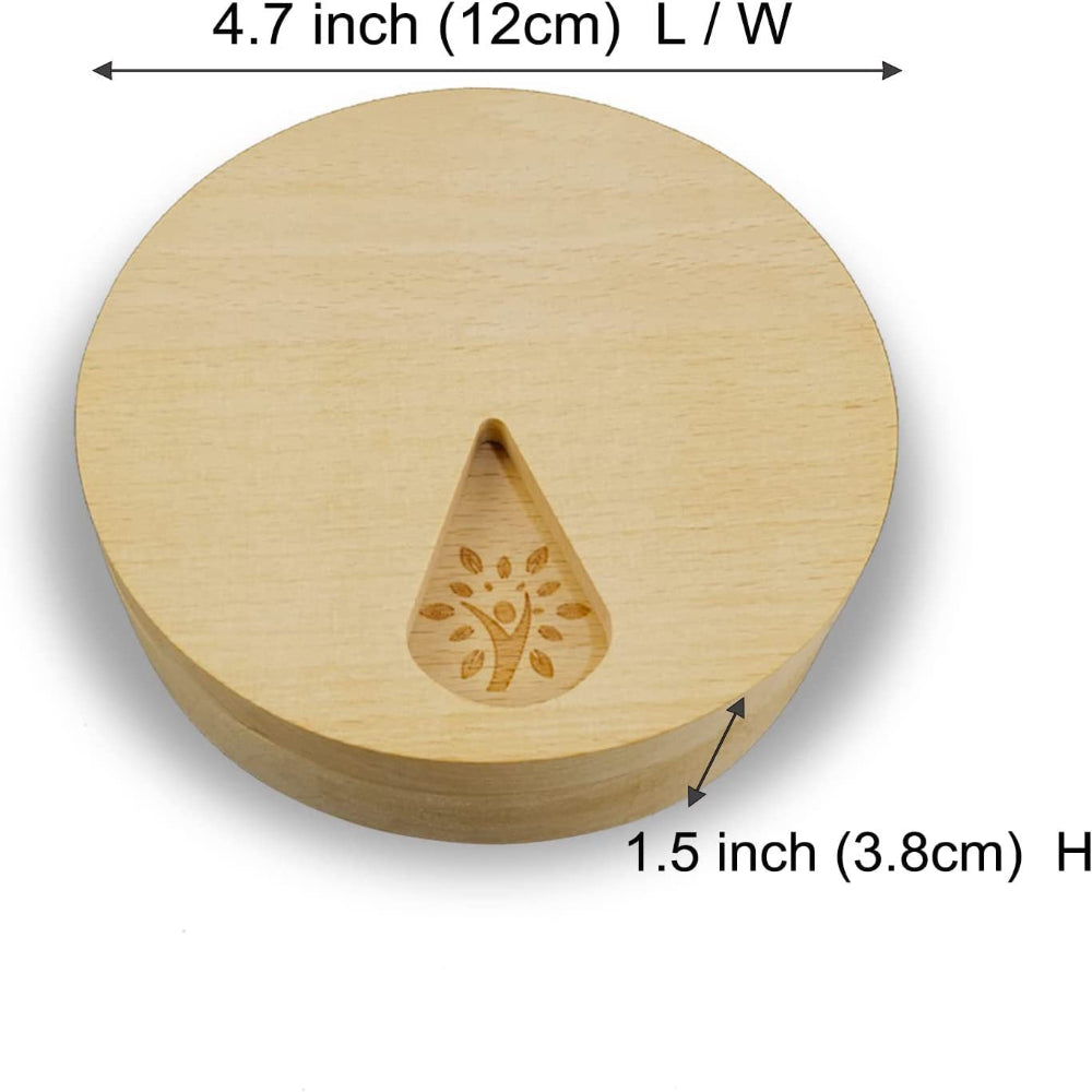 Natural Wooden Pill Organizer Weekly Rotating Medication Box