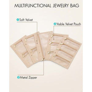 Veile Studios Portable Jewelry Organizer Inserts Clear Zippered Pouch Set For Accessories