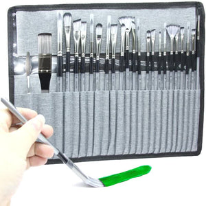 Professional Artist Brush Set With Portable Roll Up Canvas Case 36 X 26 Cm